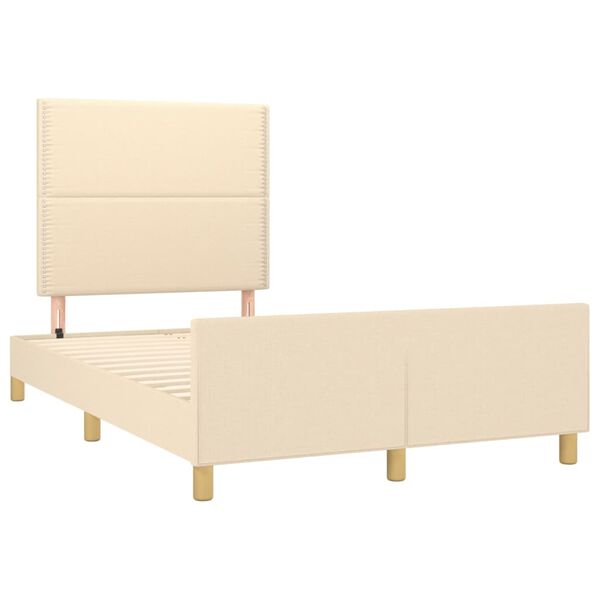 vidaXL Bettgestell ohne Matratze Creme 120x200 cm Stoff