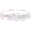 vidaXL 11-tlg. Garten-Sofagarnitur mit Kissen Schwarz Poly Rattan