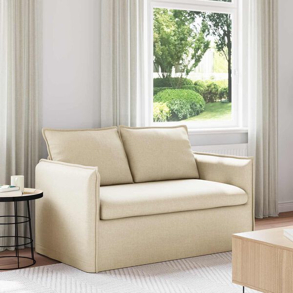 vidaXL Sofa Creme Gesamtabmessungen: 136 x 82 x 85 cm (B x T x H) Samt