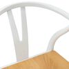 vidaXL Esszimmerstuhl 2 pcs Wei&szlig; und Natur Massives Gummiholz