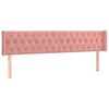 vidaXL LED Kopfteil Rosa 183x16x78/88 cm Samt