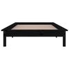vidaXL Massivholzbett mit LEDs Schwarz 90x200 cm
