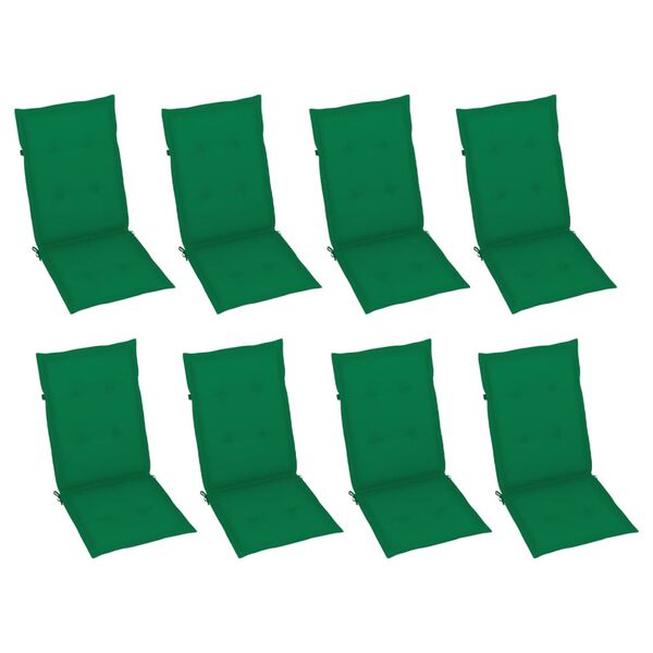 vidaXL Verstellbare Gartenst&uuml;hle mit Auflagen 8 Stk. Grau Akazienholz