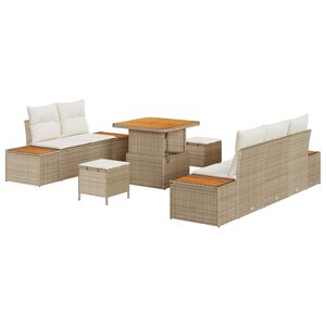 vidaXL Gartensofa-set 8 stk. 7-Sitzer Beige und Creme