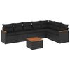 vidaXL 8-tlg. Garten-Sofagarnitur mit Kissen Schwarz Poly Rattan