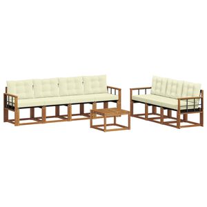 vidaXL Outdoor-Sofagarnitur 8 stk. Natur und Creme