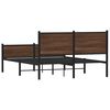 vidaXL Metallbett ohne Matratze Eichen-Optik 140x190 cm