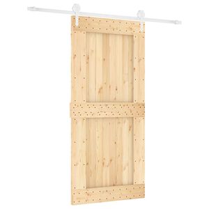 vidaXL Schiebet&uuml;r 95 x 210 cm Massivkiefer (Unbehandelt)