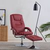 vidaXL Relaxsessel mit Fu&szlig;hocker Weinrot Kunstleder