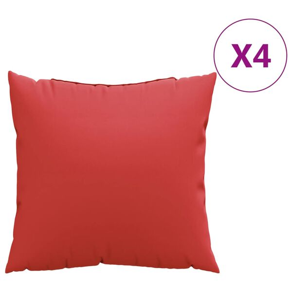 vidaXL Zierkissen 4 Stk. Rot 40x40 cm Stoff