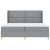 vidaXL Boxspringbett mit Matratze Dunkelgrau 90x190 cm Hellgrau Stoff
