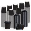 vidaXL Pappbecher mit Deckel 120 ml 500 Stk. Schwarz
