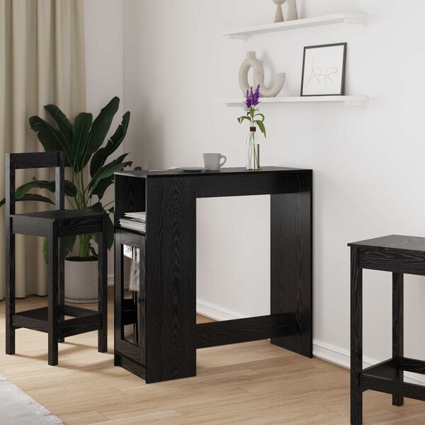 vidaXL Bartisch Schwarz Eichen-Optik 101 x 40 x 103,5 cm Holzwerkstoff