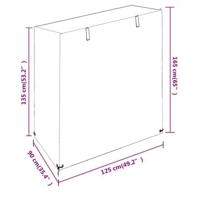 vidaXL Abdeckung für Schaukelbank 8 Ösen 125x90x135/165 cm Polyethylen