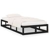 vidaXL Massivholzbett Schwarz 75x190 cm