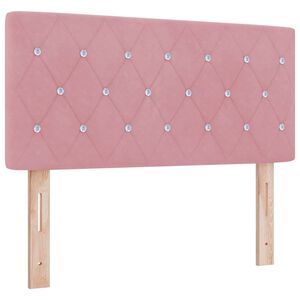 vidaXL LED Kopfteil mit LED-Lichtleisten mit Kopfteil Rosa 100 cm Samt