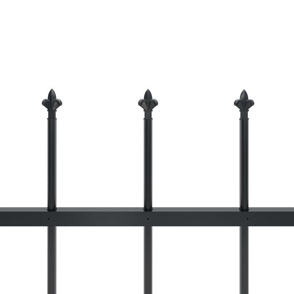 vidaXL Gartenzaun mit Speerspitze Stahl 1603,5 x 80 cm Schwarz