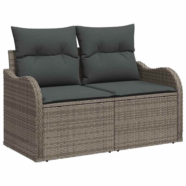 vidaXL Garten-Sofa-Set 11 pcs Grau Poly Rattan