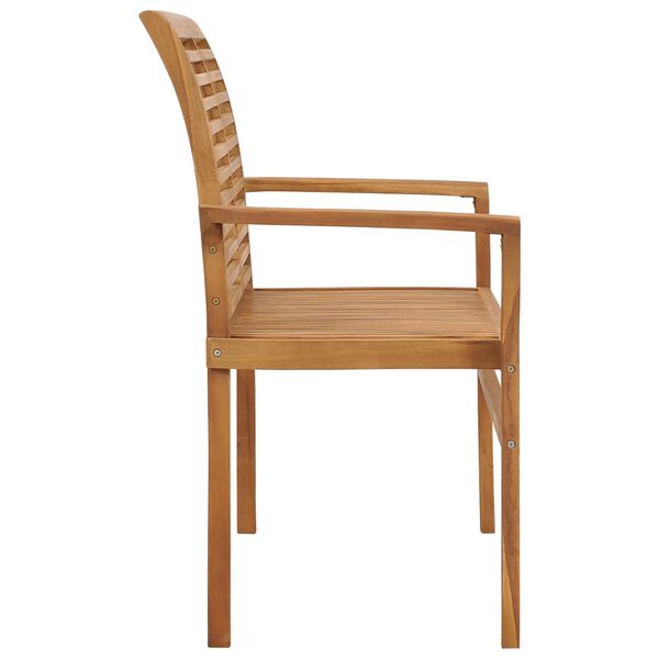 vidaXL Gartenbank mit Beige Auflage 112 cm Massivholz Teak