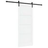 vidaXL Schiebet&uuml;r Wei&szlig; und Schwarz 83 x 202 cm Massives Kiefernholz