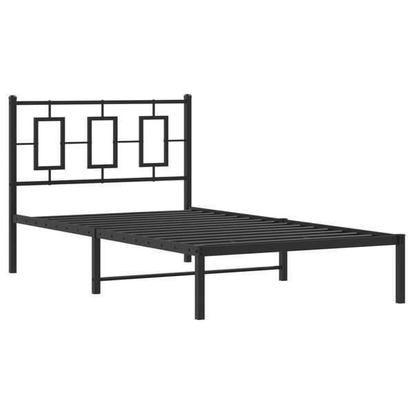 vidaXL Bettgestell mit Kopfteil Metall Schwarz 100x190 cm
