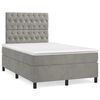 vidaXL Boxspringbett mit Matratze Hellgrau 120x200 cm Samt