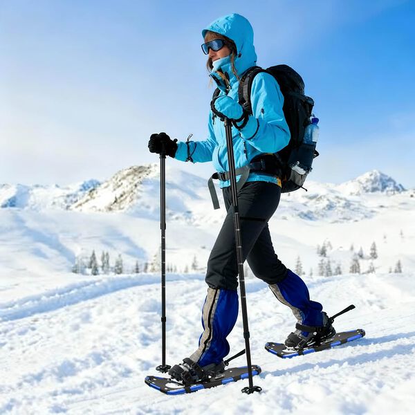 vidaXL 3 in 1 Schneeschuhe Blau und Schwarz 25 Zoll Aluminium und HDPE