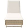 vidaXL Sonnenliege mit Rollen und Auflage Beige Poly Rattan