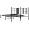 vidaXL Bettgestell mit Kopfteil Metall Schwarz 120x200 cm