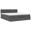vidaXL Ottoman-Bett mit Matratze Dunkelgrau 180x200 cm Stoff