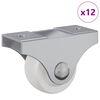 vidaXL Bockrolle 12 pcs Wei&szlig; 42 x 11,5 x 29 mm Eisen