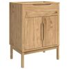 vidaXL Badezimmerm&ouml;bel-Set FLORO 4 pcs Wachsbraun Massivholz Kiefer