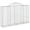 vidaXL Gabionen mit Hochbogen 14Stk. 200x30x120/140cm Verzinktes Eisen