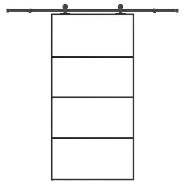 vidaXL Schiebet&uuml;r mit Beschlag 102,5x205 cm ESG-Glas & Aluminium