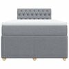 vidaXL Boxspringbett mit Matratze Hellgrau 120x200 cm Stoff