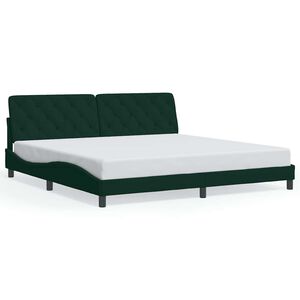 vidaXL Bettgestell ohne Matratze Dunkelgr&uuml;n 200x200 cm Samt