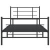 vidaXL Bettgestell mit Kopf- und Fu&szlig;teil Metall Schwarz 100x190 cm