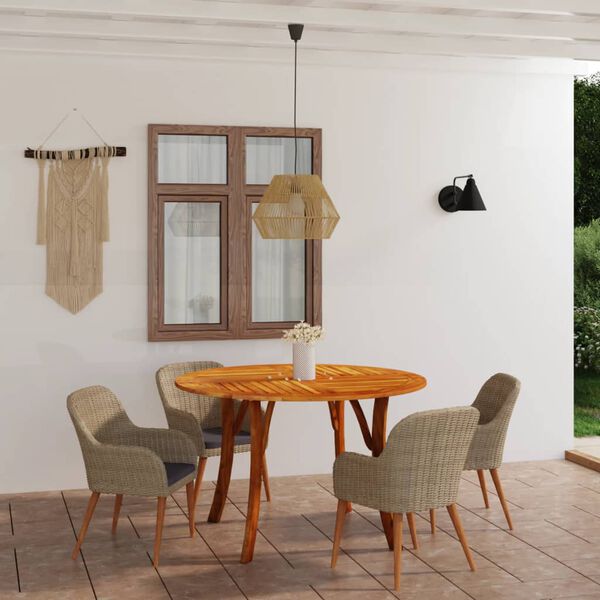 vidaXL 5-tlg. Garten-Essgruppe Braun