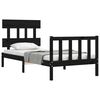vidaXL Massivholzbett mit Kopfteil Schwarz 100x200 cm