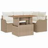 vidaXL Garten-Sofa-Set 5 stk. Beige Poly Rattan