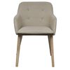 vidaXL Esszimmerst&uuml;hle 2 Stk. Beige Stoff und Massivholz Eiche