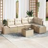 vidaXL Gartensofa-set mit Speicher Beige und Creme Poly-Rattan