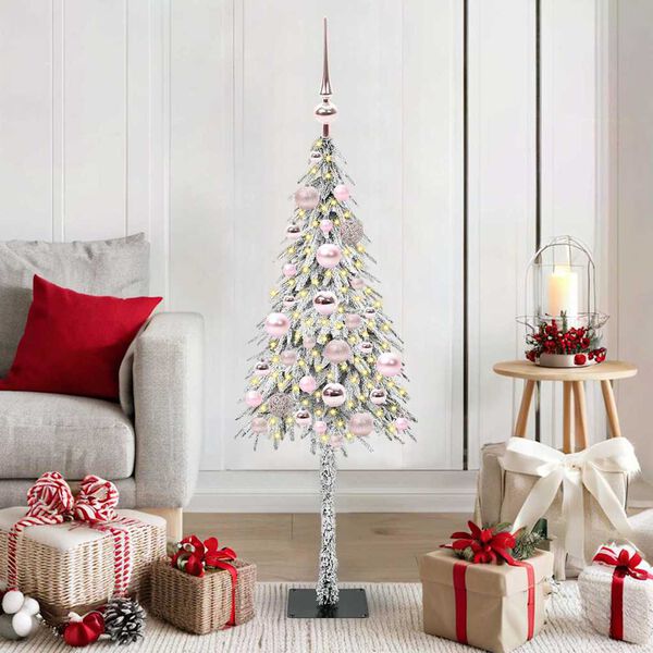 vidaXL Weihnachtsbaum mit 150 LEDs Wei&szlig; 120 cm PE und Stahl