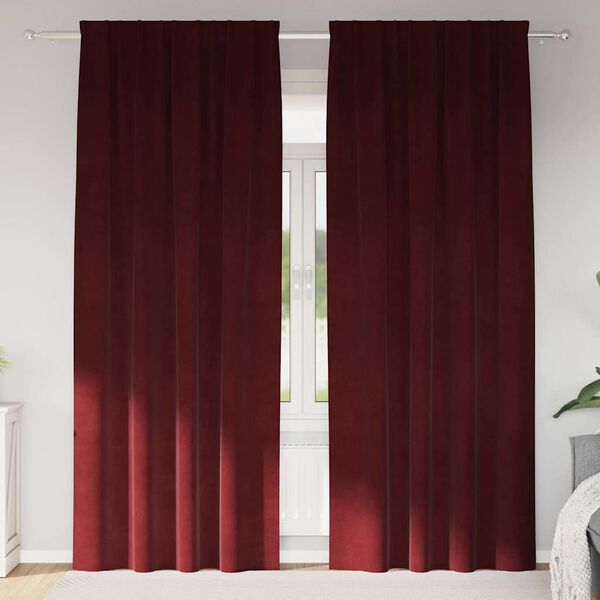 vidaXL Verdunkelungsvorh&auml;nge 2 pcs Weinrot 140 x 260 cm Samt