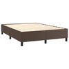 vidaXL Boxspringbett mit Matratze & LED Braun 140x190 cm Kunstleder