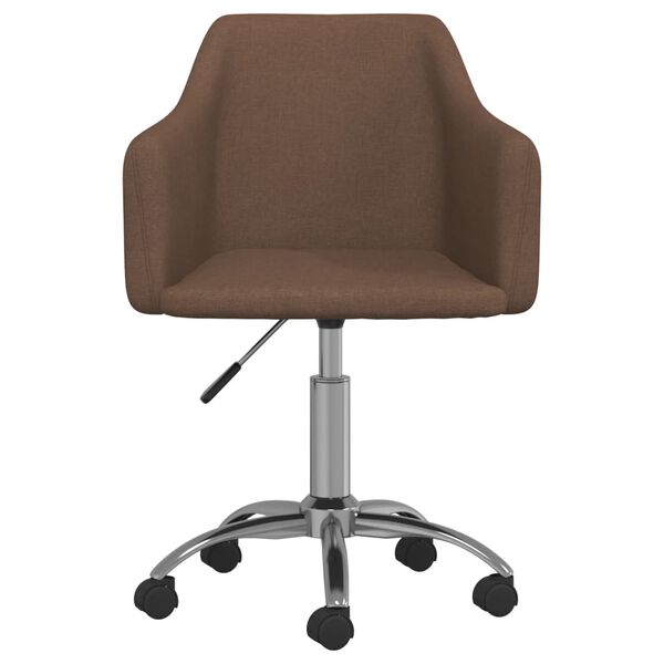 vidaXL Esszimmerstuhl Drehbar Braun Stoff