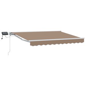 vidaXL Manueller Markisenrahmen mit LEDs Taupe 5 x 3 m