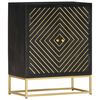 vidaXL Sideboard Schwarz und Golden 60&times;30&times;75 cm Massivholz Mango