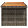 vidaXL Gartentisch Grau 100x55x73 cm Poly Rattan und Akazienholz