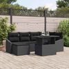 vidaXL Garten-Sofa-Set mit Kissen 7 pcs Schwarz